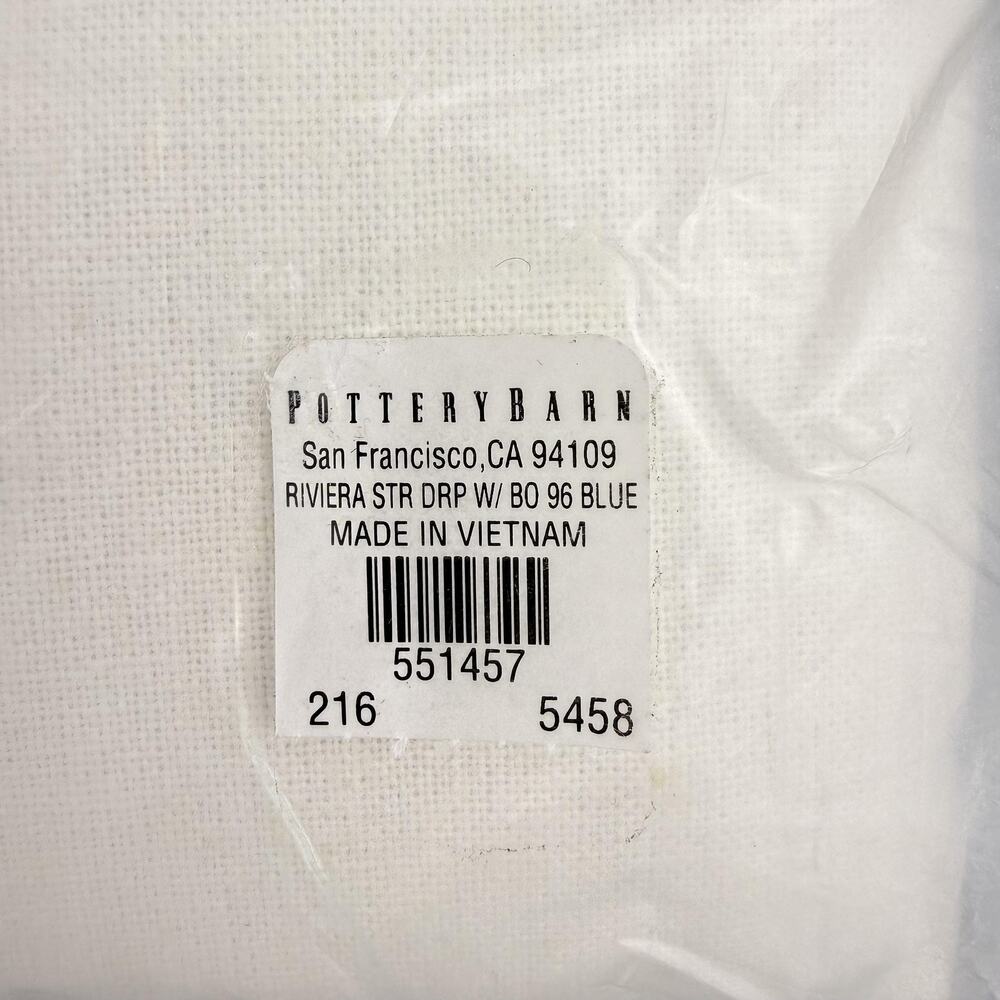 Pottery Barn Riviera Stripe Blackout Curtains 50x96 Set of 2 Porcelain Blue NWT - Picture 3 of 5